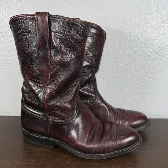 Lucchese Black Cherry Leather Boots Style 21234 Men\'s Size 8 D main image 5